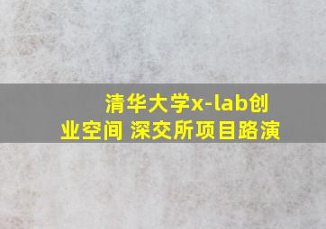 清华大学x-lab创业空间 深交所项目路演